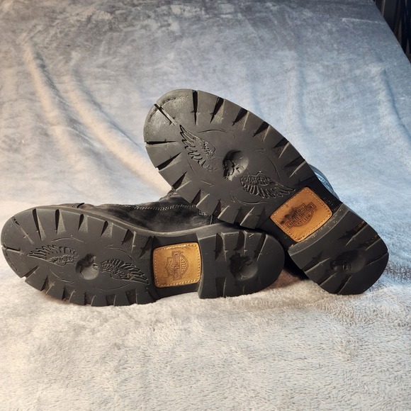 Harley Davidson Boots Mens 12 Black Leather Pearson 8 Inch Waterproof Motorcycle - Picture 4 of 12